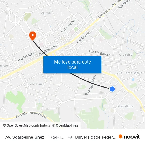 Av. Scarpeline Ghezi, 1754-1912 - Cais Luiz Fragomeni to Universidade Federal Da Fronteira Sul map