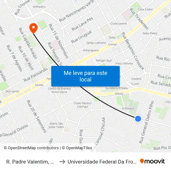 R. Padre Valentim, 363-493 to Universidade Federal Da Fronteira Sul map