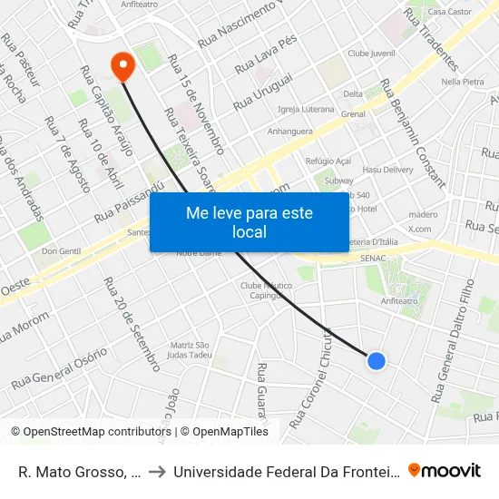 R. Mato Grosso, 396 to Universidade Federal Da Fronteira Sul map