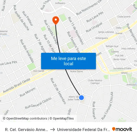 R. Cel. Gervásio Annes, 47-193 to Universidade Federal Da Fronteira Sul map