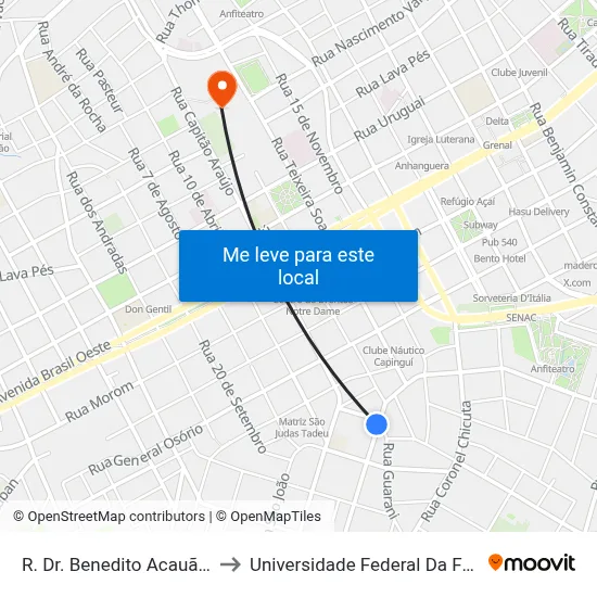 R. Dr. Benedito Acauã, 246-286 to Universidade Federal Da Fronteira Sul map