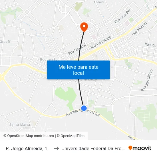 R. Jorge Almeida, 131-147 to Universidade Federal Da Fronteira Sul map