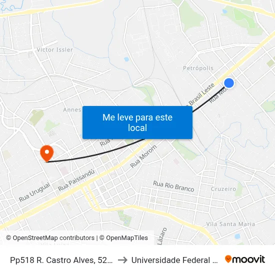 Pp518 R. Castro Alves, 520 - Vila Petrópolis to Universidade Federal Da Fronteira Sul map