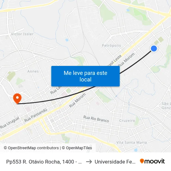 Pp553 R. Otávio Rocha, 1400 - Vila Petropolis(Edifício Monte Cristo) to Universidade Federal Da Fronteira Sul map