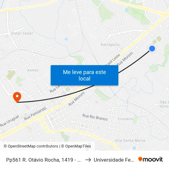 Pp561 R. Otávio Rocha, 1419 - Vila Petropolis(Em Frente Casa 1433) to Universidade Federal Da Fronteira Sul map