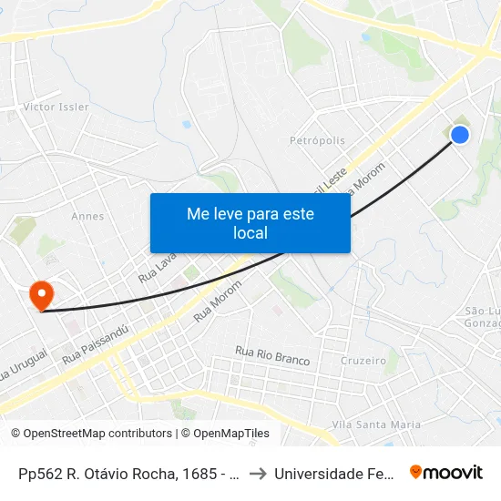 Pp562 R. Otávio Rocha, 1685 - Vila Petropolis(Armazem Pinheiro) to Universidade Federal Da Fronteira Sul map