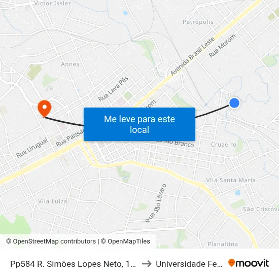 Pp584 R. Simões Lopes Neto, 1-231 - São Luiz Gonzaga(Mecânica Rk) to Universidade Federal Da Fronteira Sul map