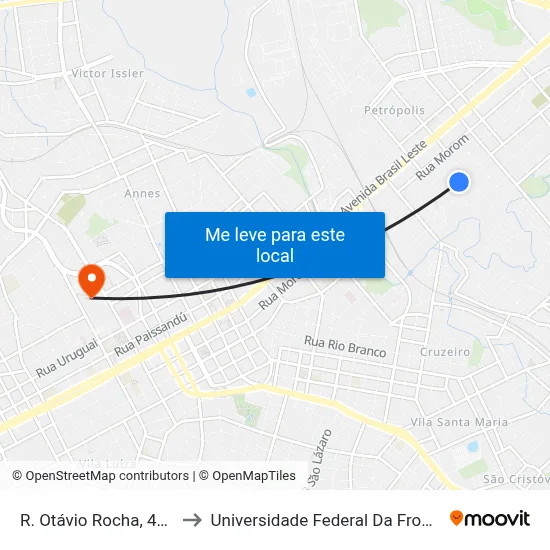 R. Otávio Rocha, 443-555 to Universidade Federal Da Fronteira Sul map