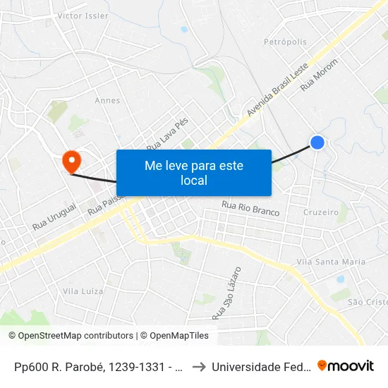 Pp600 R. Parobé, 1239-1331 - Vila Cruzeiro(Floricultura Recanto) to Universidade Federal Da Fronteira Sul map