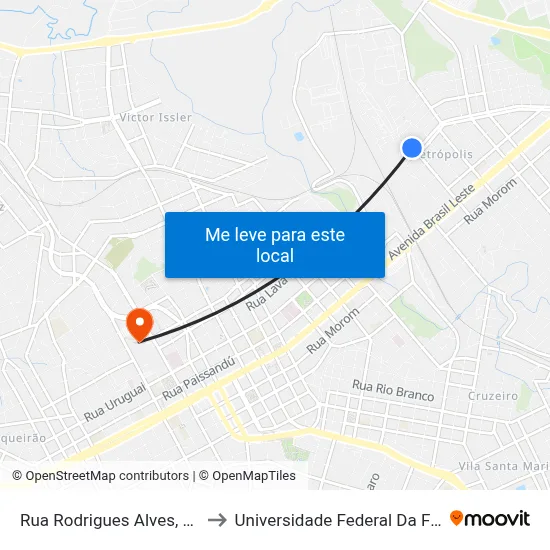 Rua Rodrigues Alves, 1320-1422 to Universidade Federal Da Fronteira Sul map