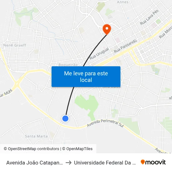 Avenida João Catapan, 956-1148 to Universidade Federal Da Fronteira Sul map