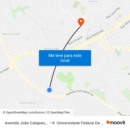 Avenida João Catapan, 1149-1273 to Universidade Federal Da Fronteira Sul map
