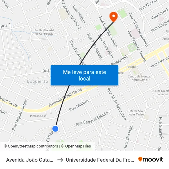 Avenida João Catapan, 60 to Universidade Federal Da Fronteira Sul map