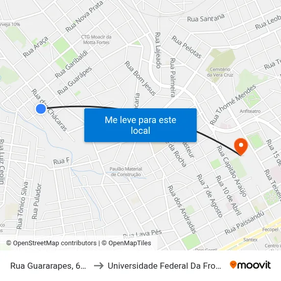 Rua Guararapes, 610-678 to Universidade Federal Da Fronteira Sul map