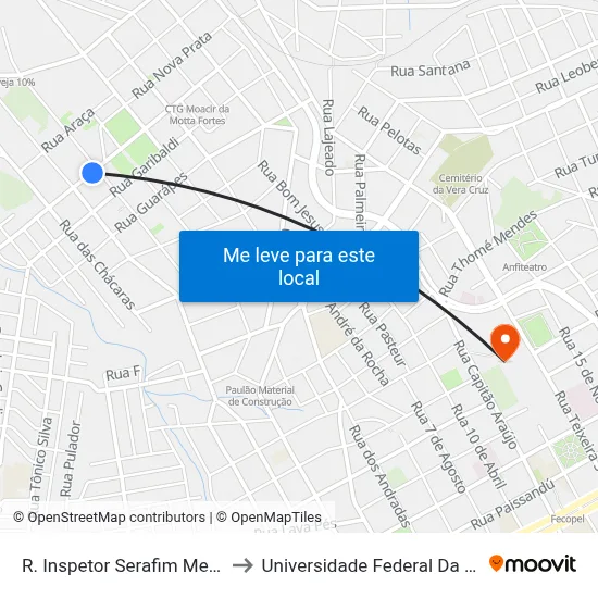 R. Inspetor Serafim Mello, 795-837 to Universidade Federal Da Fronteira Sul map