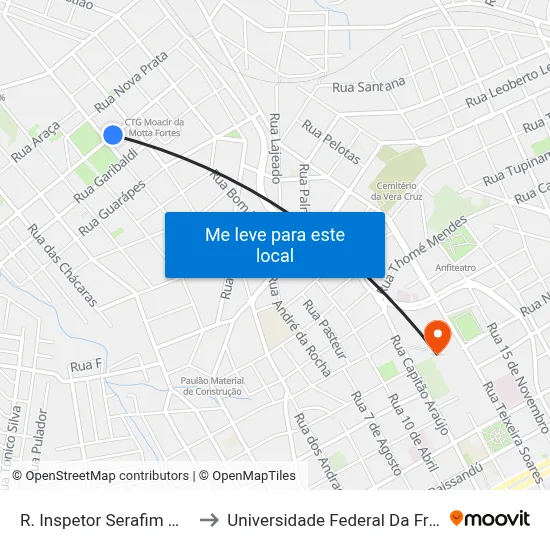 R. Inspetor Serafim Mello, 449 to Universidade Federal Da Fronteira Sul map