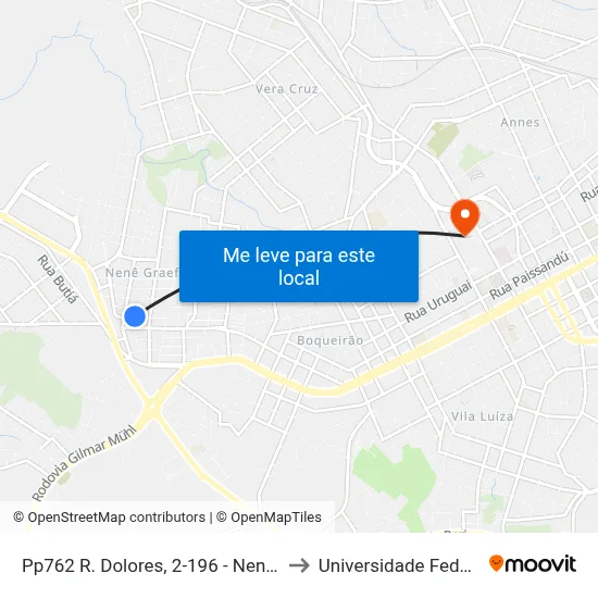 Pp762 R. Dolores, 2-196 - Nene Graeff(Em Frente Casa 243) to Universidade Federal Da Fronteira Sul map