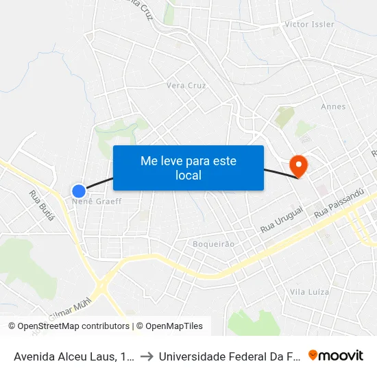 Avenida Alceu Laus, 1382-1408 to Universidade Federal Da Fronteira Sul map