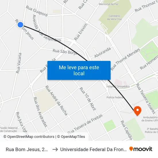 Rua Bom Jesus, 206-262 to Universidade Federal Da Fronteira Sul map
