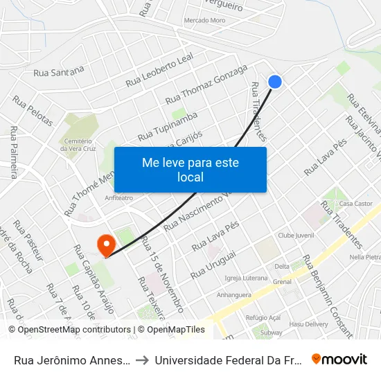 Rua Jerônimo Annes, 98-174 to Universidade Federal Da Fronteira Sul map