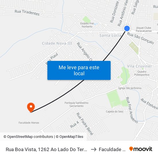 Rua Boa Vista, 1262 Ao Lado Do Terminal Rodoviário to Faculdade Atenas map