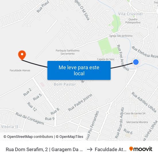 Rua Dom Serafim, 2 | Garagem Da Prefeitura to Faculdade Atenas map