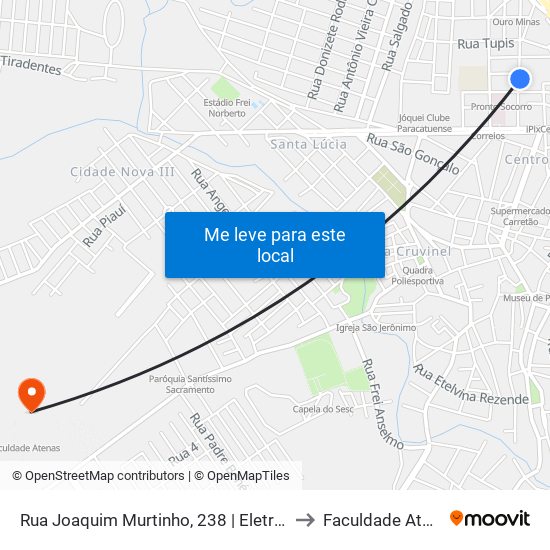 Rua Joaquim Murtinho, 238 | Eletrozema to Faculdade Atenas map