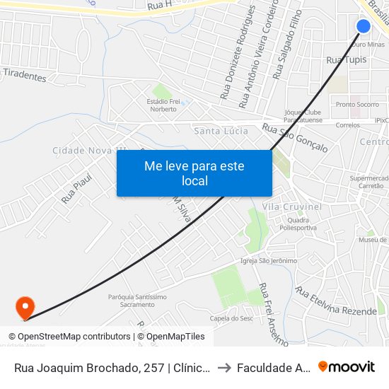 Rua Joaquim Brochado, 257 | Clínica Da Mulher to Faculdade Atenas map