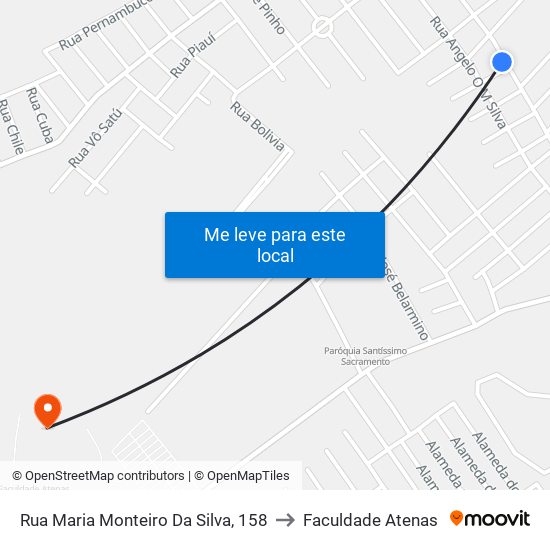 Rua Maria Monteiro Da Silva, 158 to Faculdade Atenas map