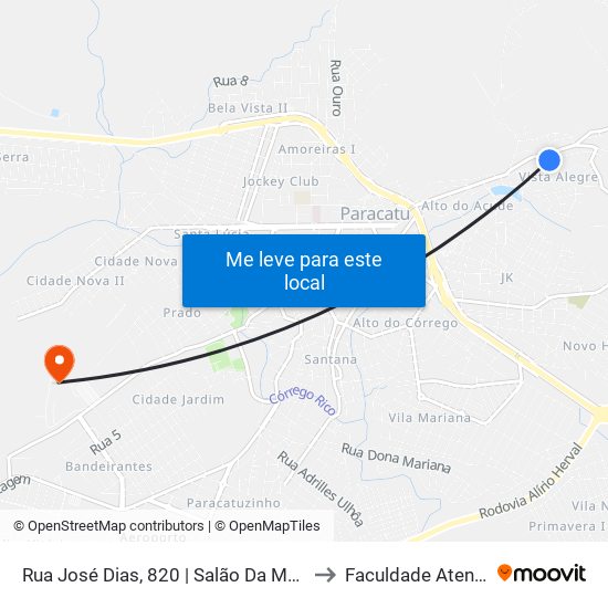 Rua José Dias, 820 | Salão Da Meire to Faculdade Atenas map