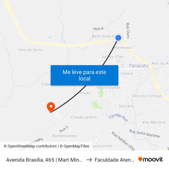 Avenida Brasília, 465 | Mart Minas to Faculdade Atenas map