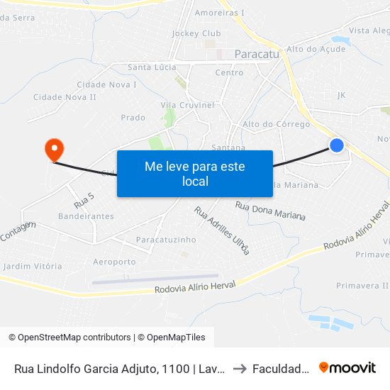 Rua Lindolfo Garcia Adjuto, 1100 | Lava Jato Do Posto Cruzeiro to Faculdade Atenas map