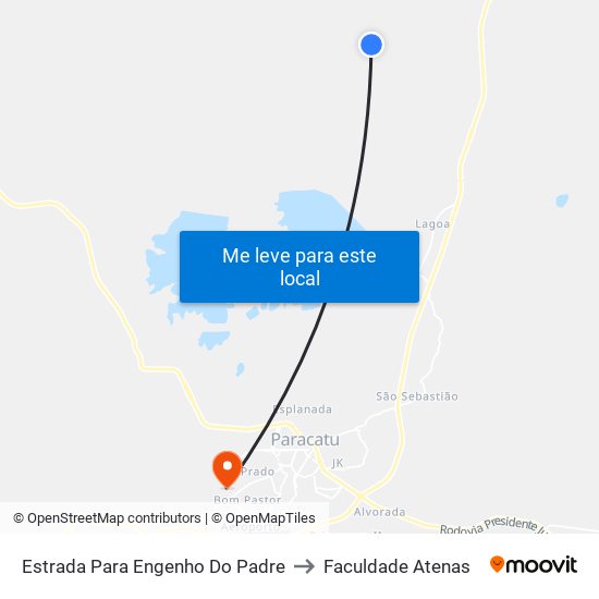 Estrada Para Engenho Do Padre to Faculdade Atenas map