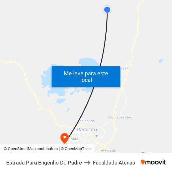 Estrada Para Engenho Do Padre to Faculdade Atenas map