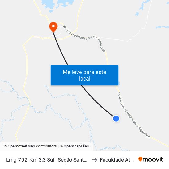 Lmg-702, Km 3,3 Sul | Seção Santo Aleixo to Faculdade Atenas map