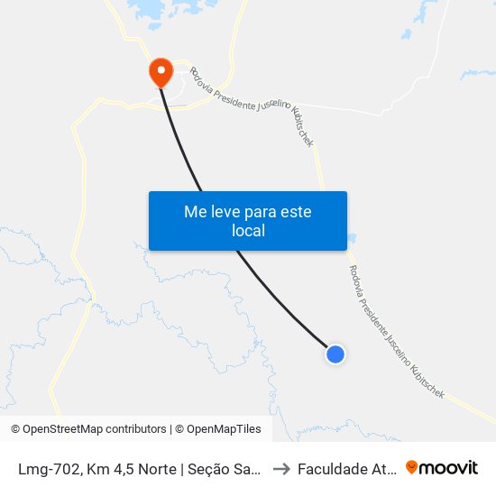 Lmg-702, Km 4,5 Norte | Seção Santo Aleixo to Faculdade Atenas map