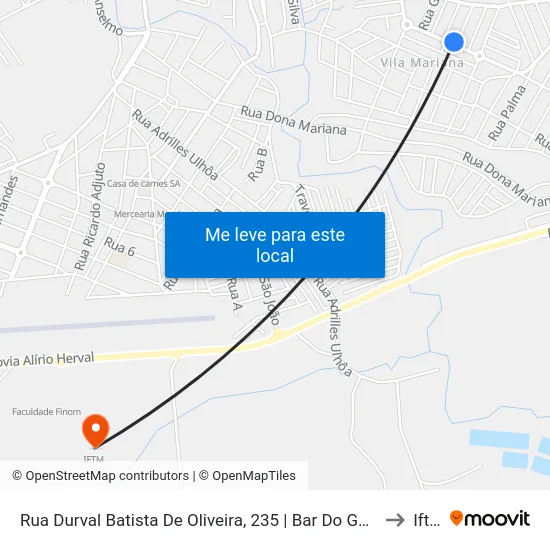 Rua Durval Batista De Oliveira, 235 | Bar Do Gaúcho to Iftm map