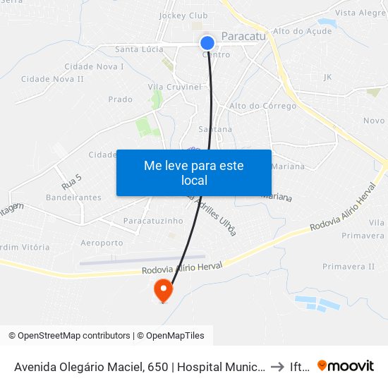Avenida Olegário Maciel, 650 | Hospital Municipal to Iftm map