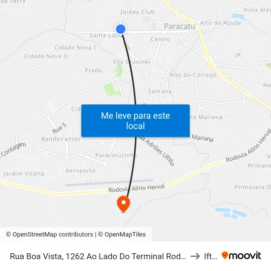 Rua Boa Vista, 1262 Ao Lado Do Terminal Rodoviário to Iftm map