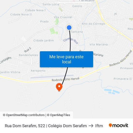 Rua Dom Serafim, 522 | Colégio Dom Serafim to Iftm map