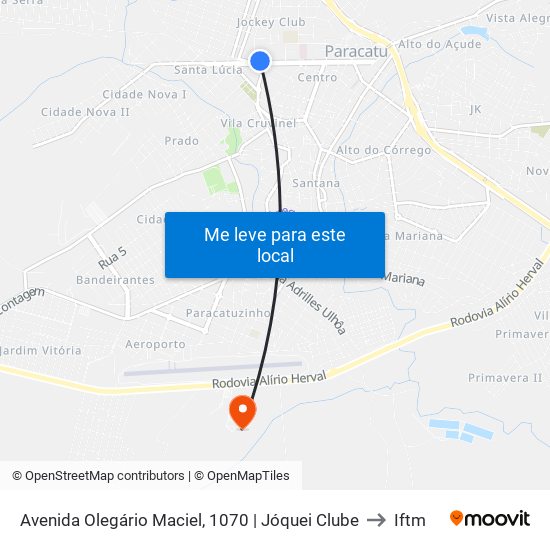 Avenida Olegário Maciel, 1070 | Jóquei Clube to Iftm map