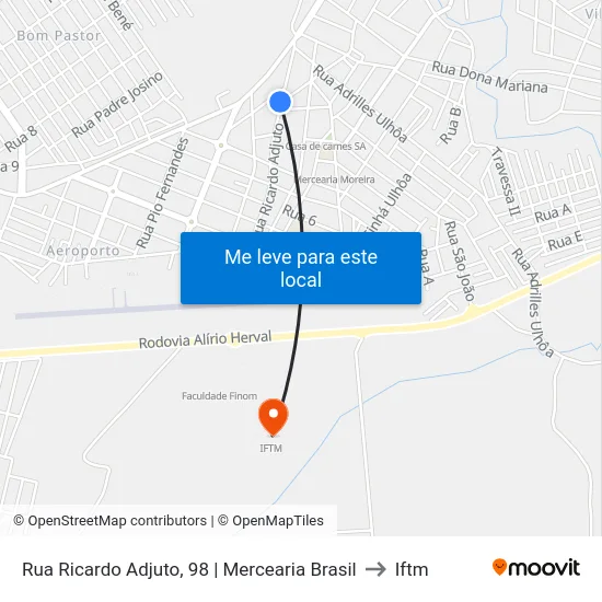 Rua Ricardo Adjuto, 98 | Mercearia Brasil to Iftm map