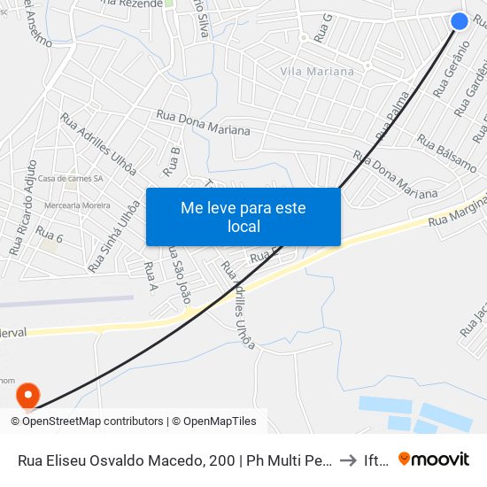 Rua Eliseu Osvaldo Macedo, 200 | Ph Multi Peças to Iftm map