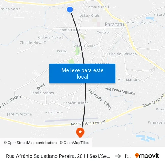 Rua Afrânio Salustiano Pereira, 201 | Sesi/Senai to Iftm map