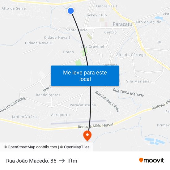 Rua João Macedo, 85 to Iftm map