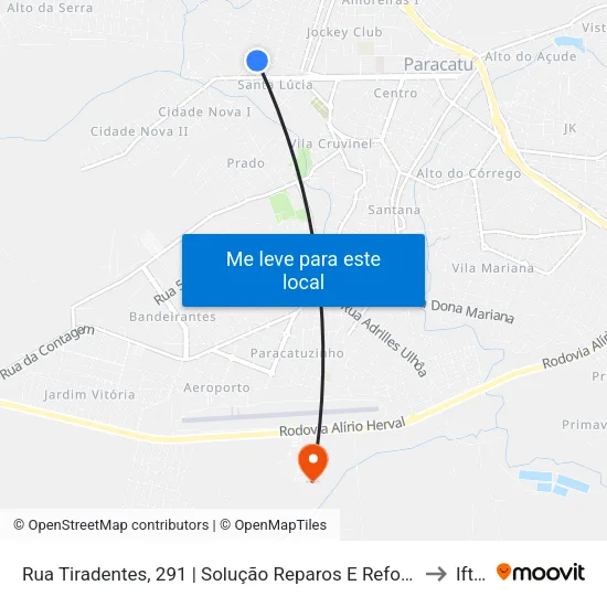 Rua Tiradentes, 291 | Solução Reparos E Reformas to Iftm map