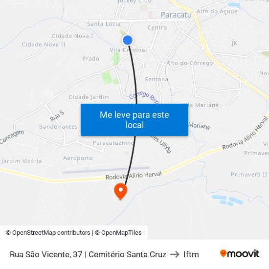 Rua São Vicente, 37 | Cemitério Santa Cruz to Iftm map