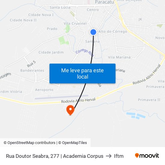 Rua Doutor Seabra, 277 | Academia Corpus to Iftm map