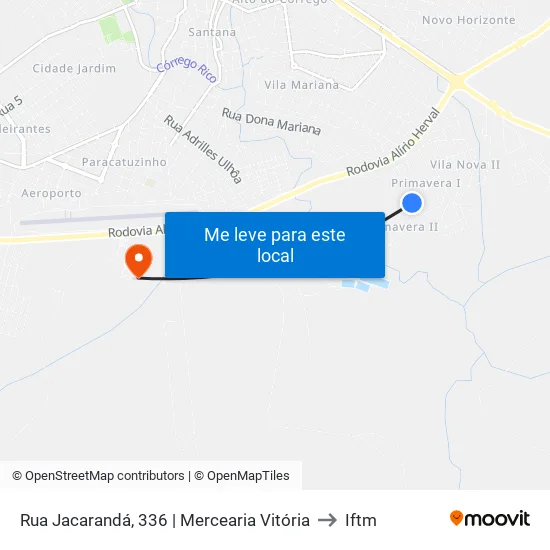 Rua Jacarandá, 336 | Mercearia Vitória to Iftm map