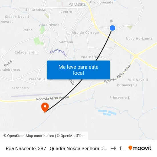 Rua Nascente, 387 | Quadra Nossa Senhora De Fátima to Iftm map